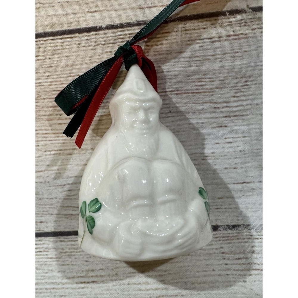 Vintage Belleek Irish Porcelain Leprechaun Ornament Bell Third Edition GTubG - Picture 3 of 7